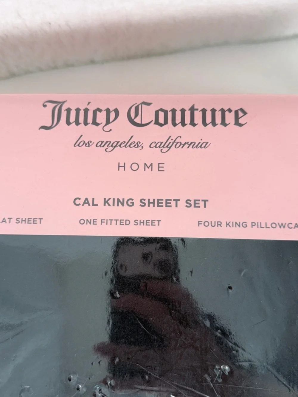 Juicy Couture California King Sheet Set 6 Piece Bedding Set Black Cal King